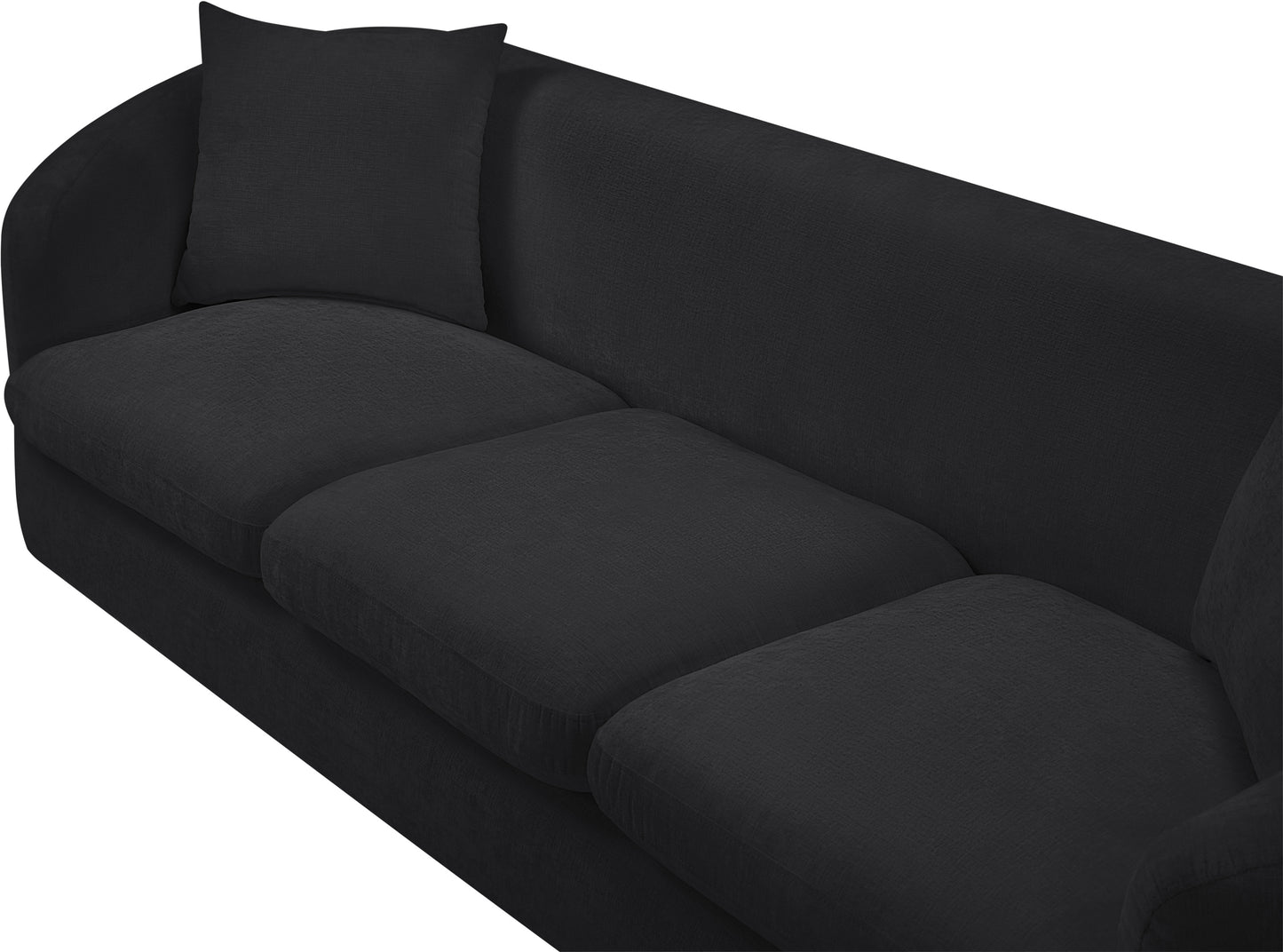 gianna black chenille fabric sofa