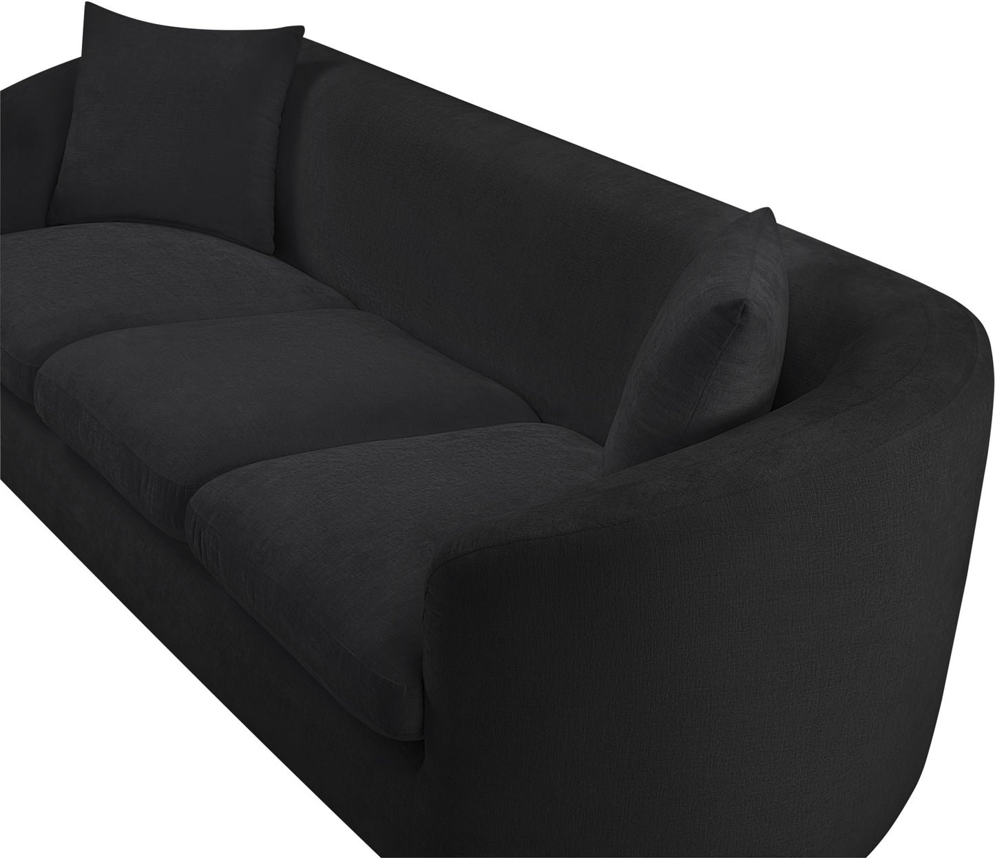 gianna black chenille fabric sofa