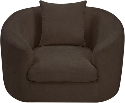 Gianna Brown Chenille Fabric Chair