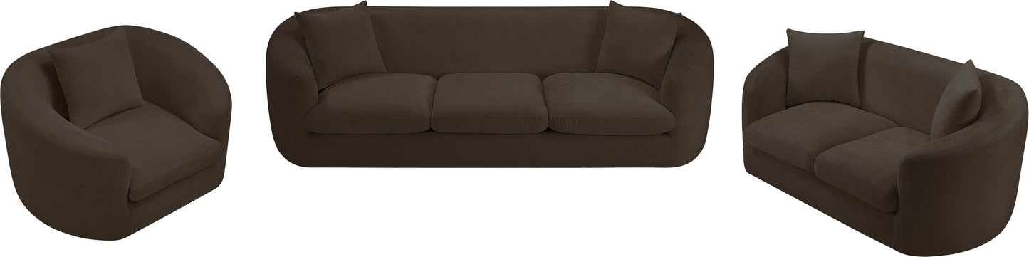 gianna brown chenille fabric loveseat