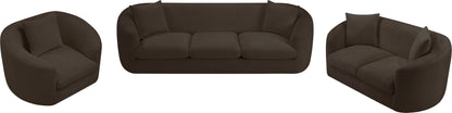 Gianna Brown Chenille Fabric Loveseat