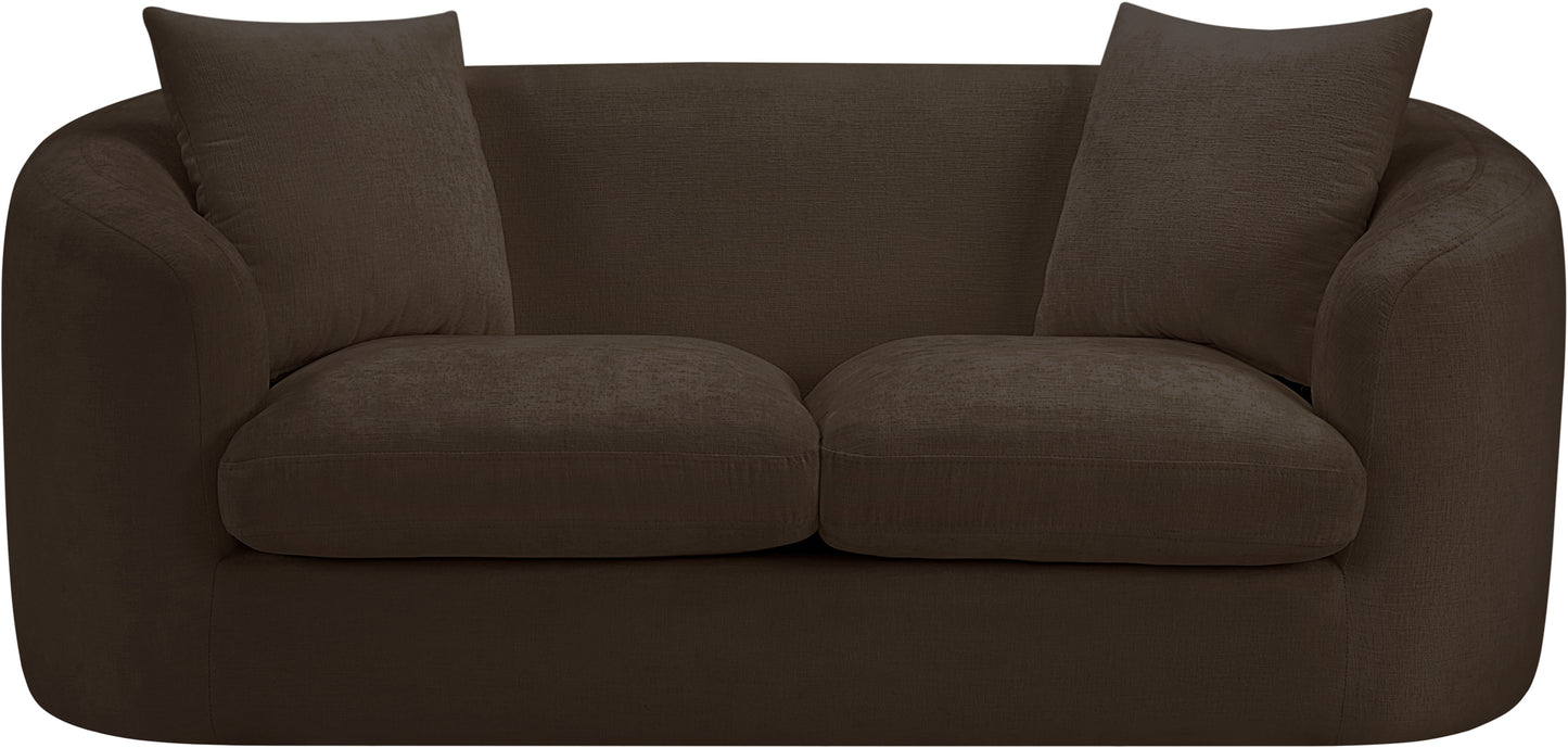 gianna brown chenille fabric loveseat