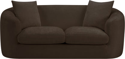 Gianna Brown Chenille Fabric Loveseat