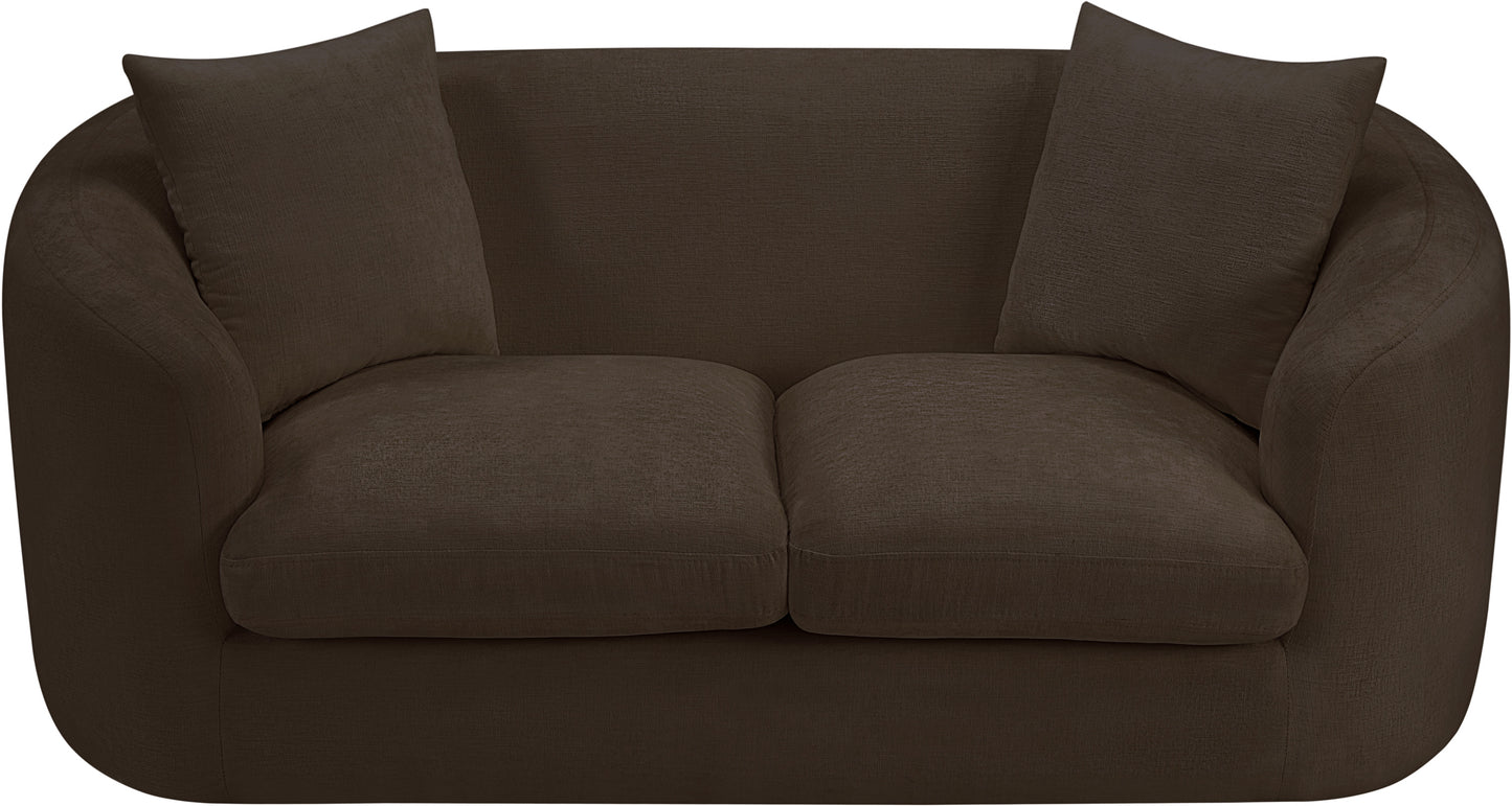 gianna brown chenille fabric loveseat