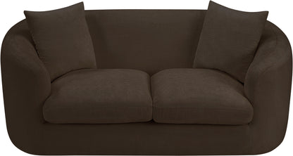 Gianna Brown Chenille Fabric Loveseat