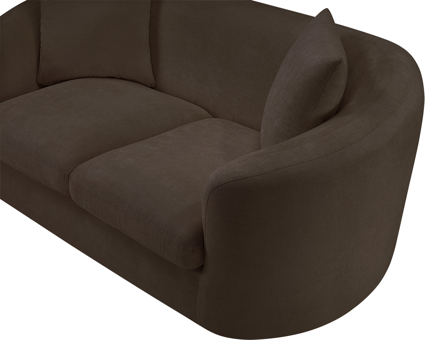 gianna brown chenille fabric loveseat