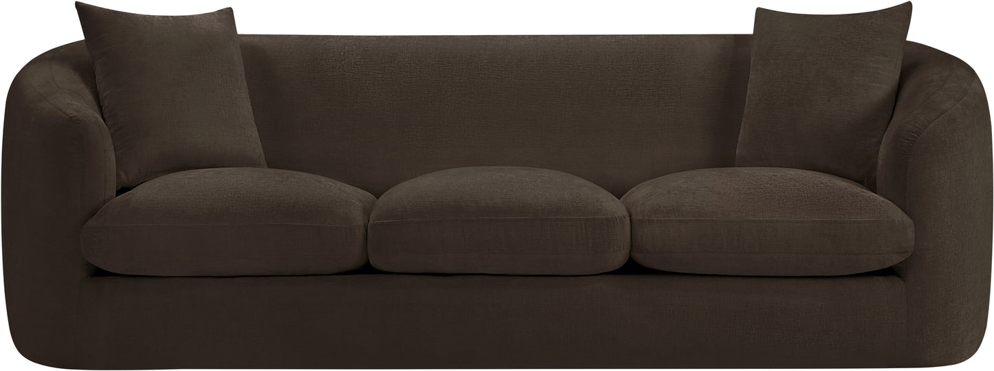 gianna brown chenille fabric sofa