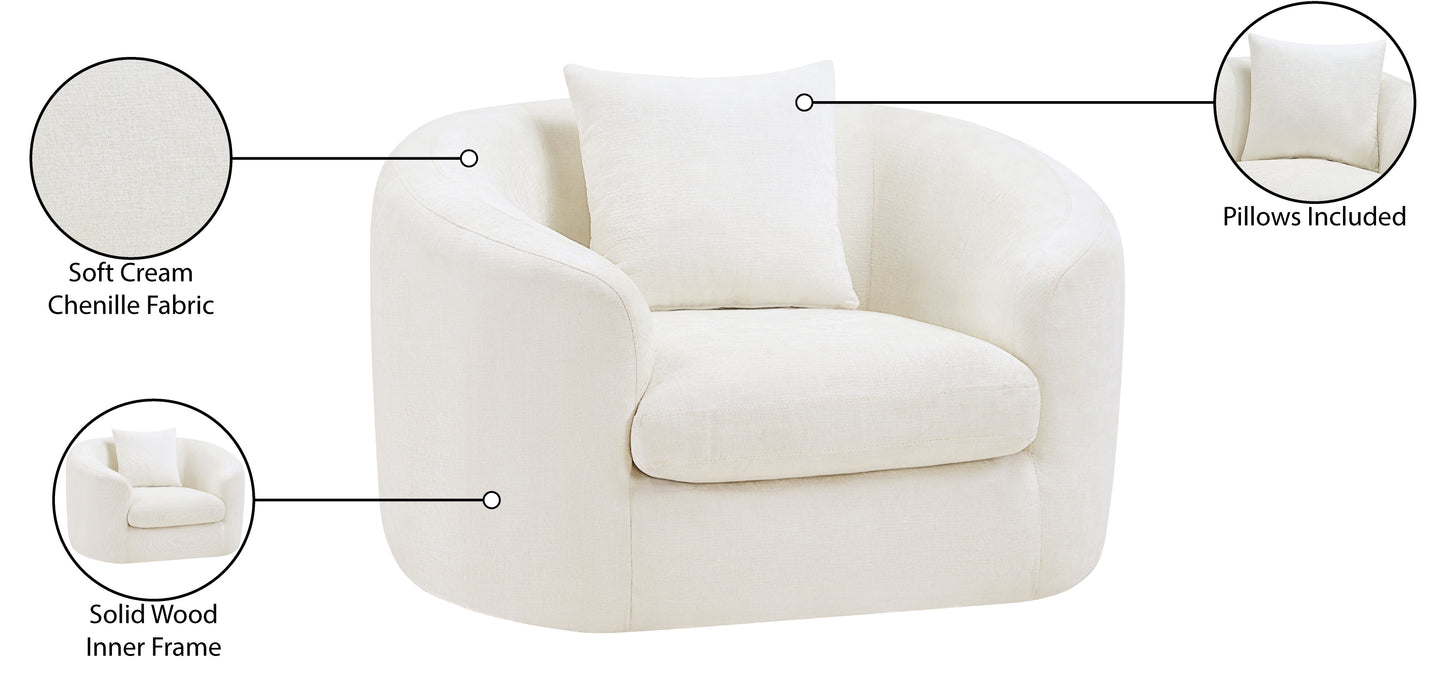 gianna cream chenille fabric chair