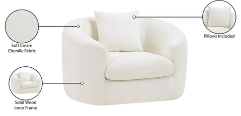 Gianna Cream Chenille Fabric Chair