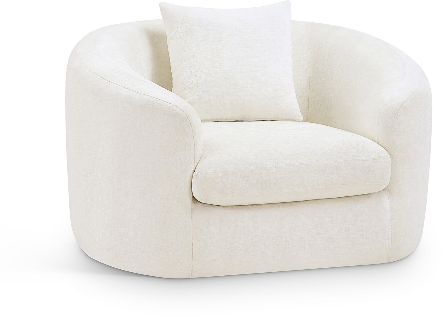 gianna cream chenille fabric chair