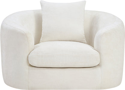 Gianna Cream Chenille Fabric Chair