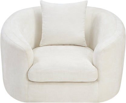 Gianna Cream Chenille Fabric Chair