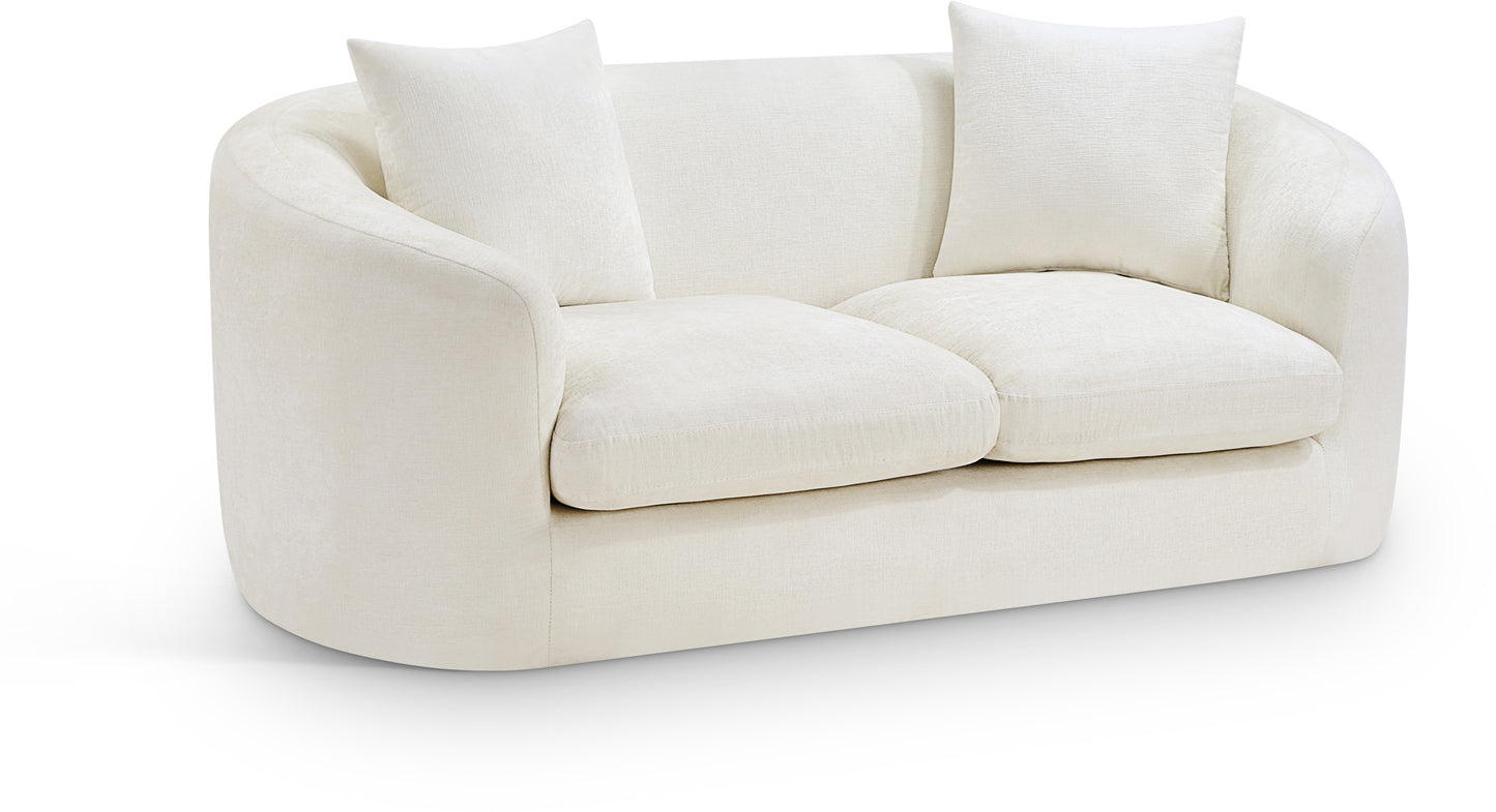 gianna cream chenille fabric loveseat