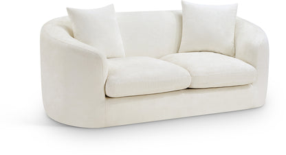 Gianna Cream Chenille Fabric Loveseat