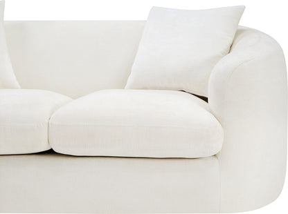 Gianna Cream Chenille Fabric Loveseat