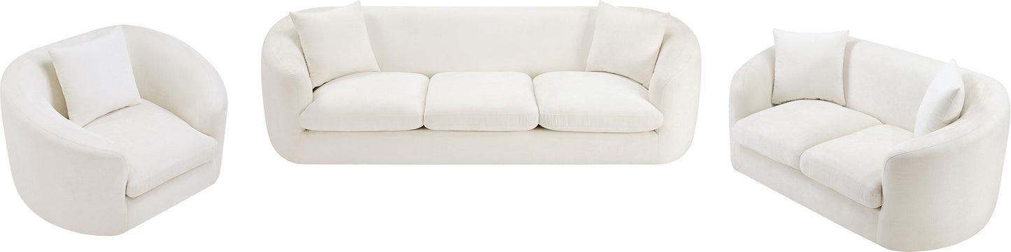 gianna cream chenille fabric loveseat