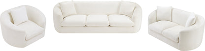 Gianna Cream Chenille Fabric Loveseat