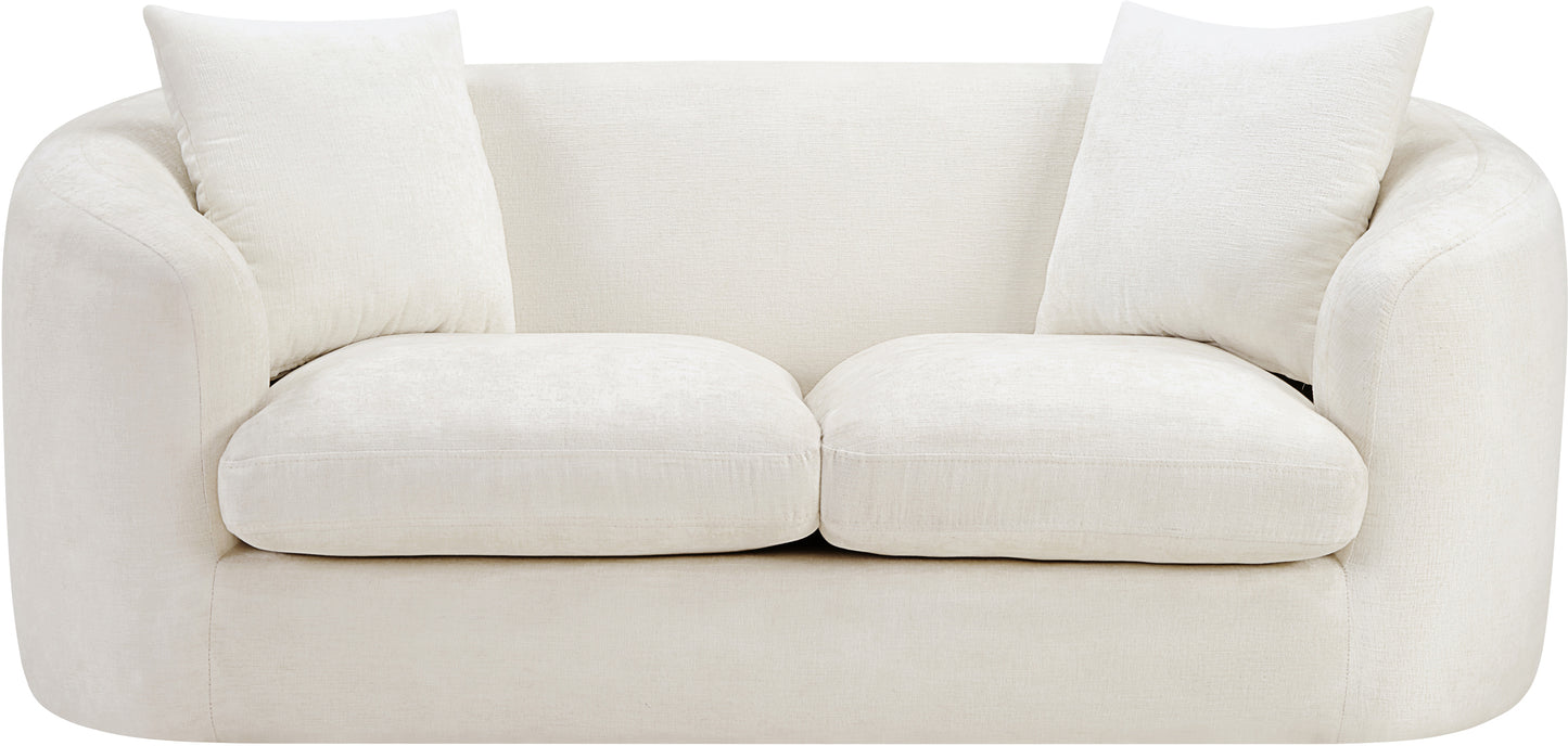 gianna cream chenille fabric loveseat