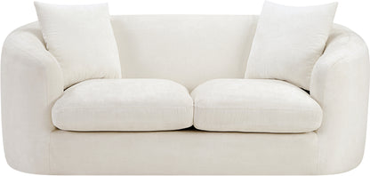 Gianna Cream Chenille Fabric Loveseat