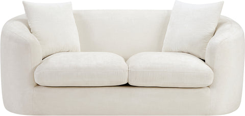 Gianna Cream Chenille Fabric Loveseat