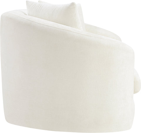 Gianna Cream Chenille Fabric Loveseat