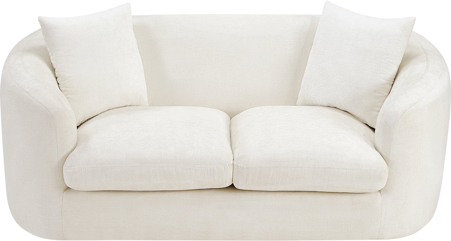 gianna cream chenille fabric loveseat