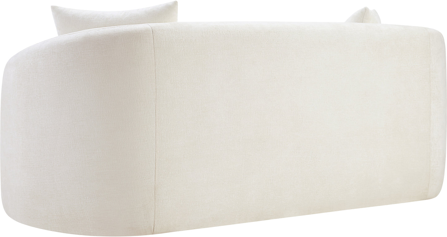 gianna cream chenille fabric loveseat