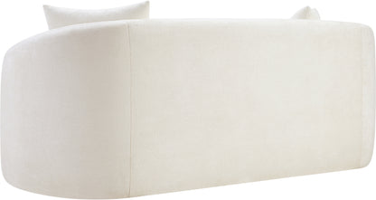 Gianna Cream Chenille Fabric Loveseat