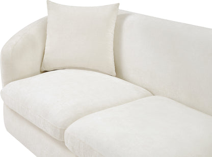 Gianna Cream Chenille Fabric Loveseat