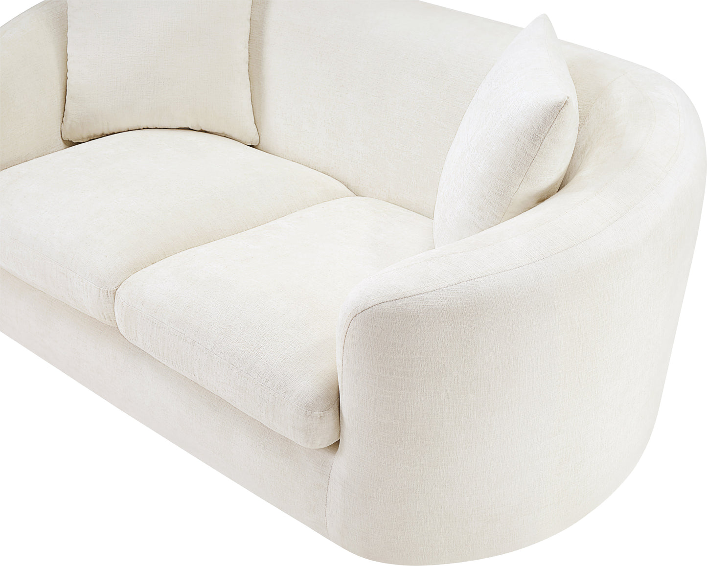 gianna cream chenille fabric loveseat