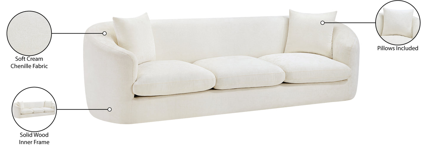 gianna cream chenille fabric sofa