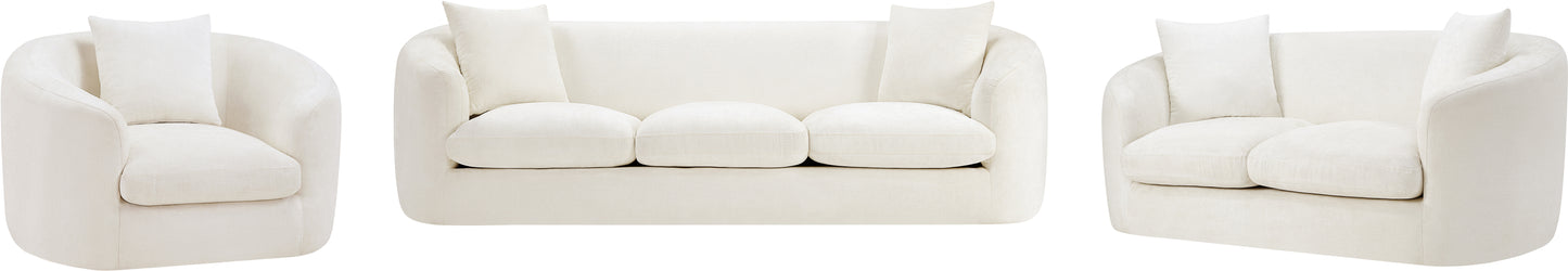 gianna cream chenille fabric sofa