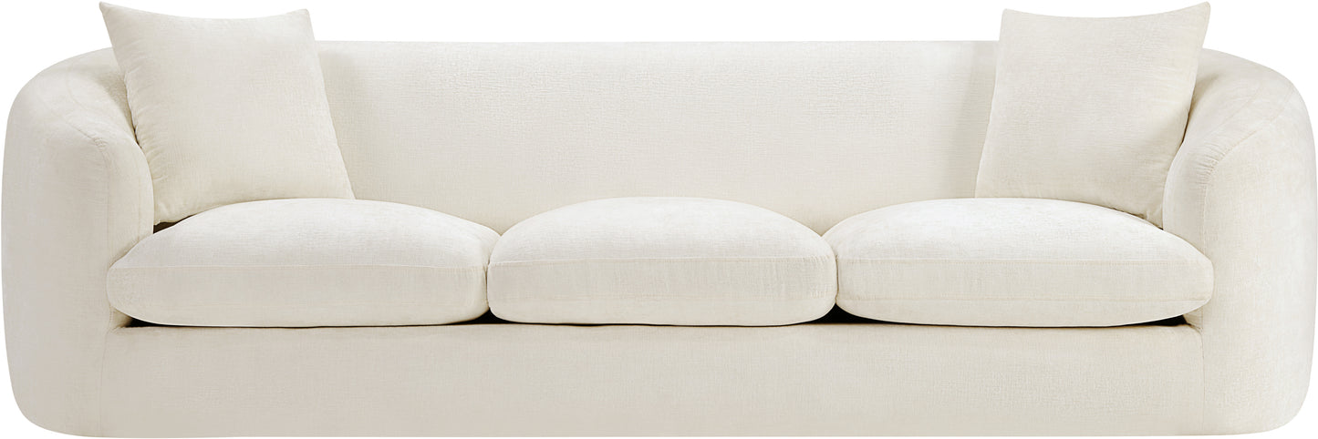 gianna cream chenille fabric sofa