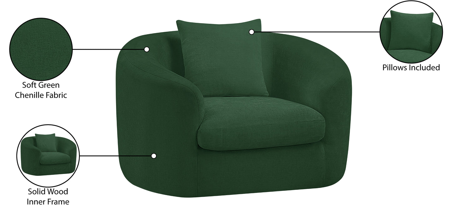 gianna green chenille fabric chair