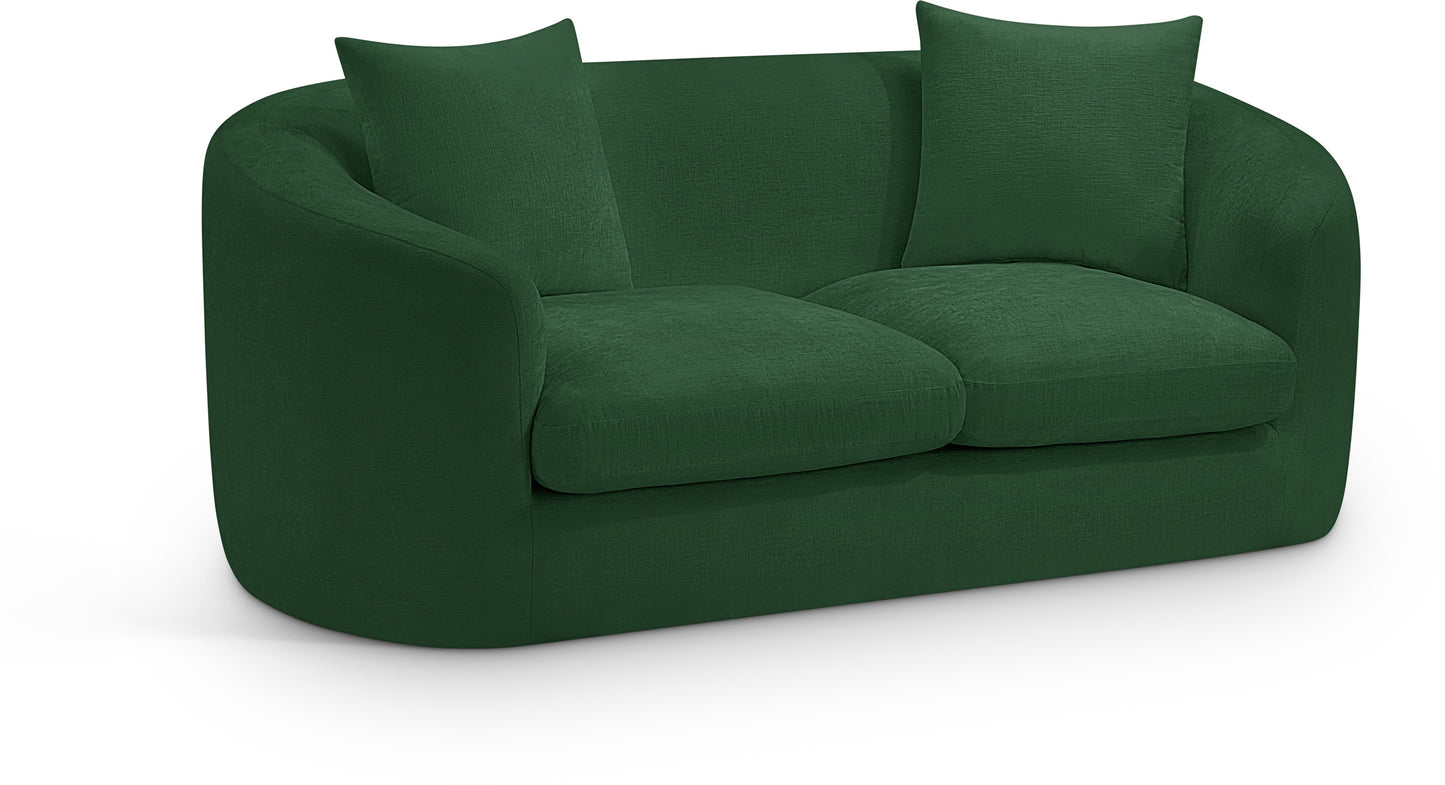 gianna green chenille fabric loveseat