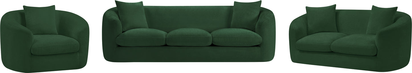 gianna green chenille fabric loveseat