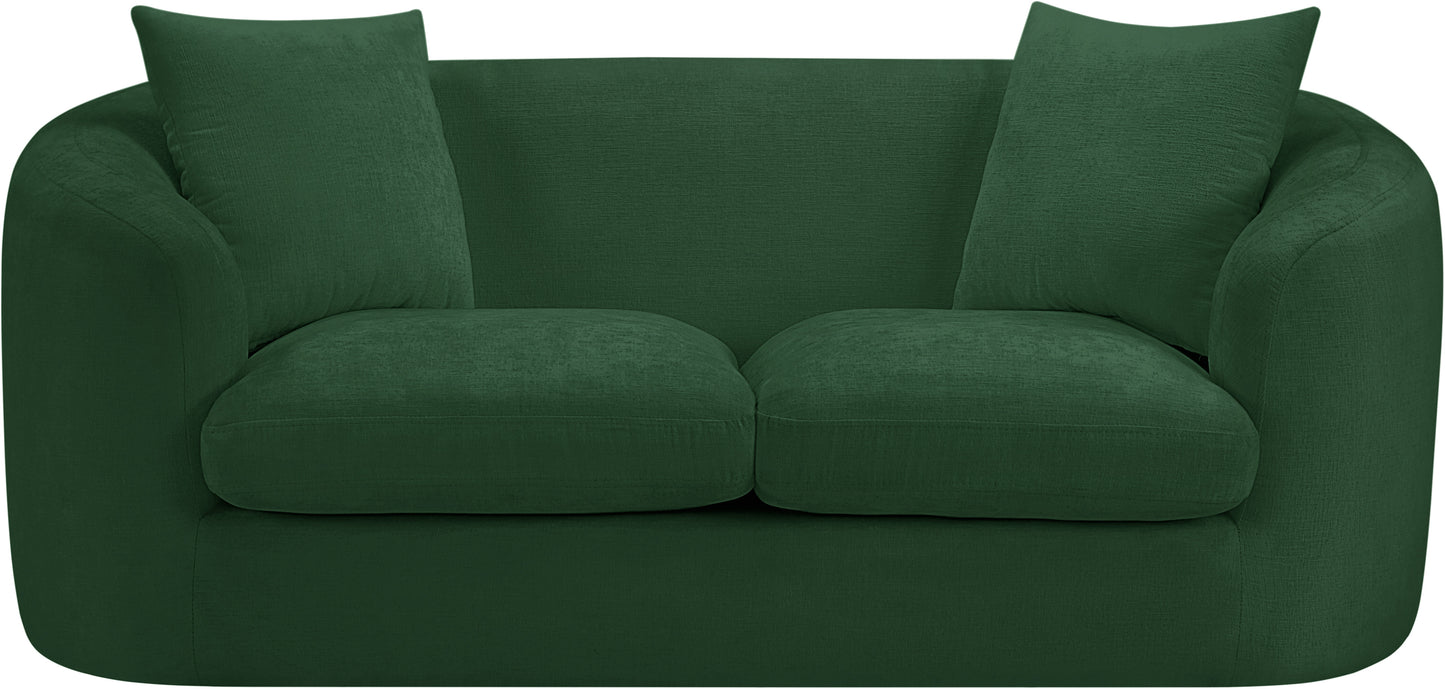 gianna green chenille fabric loveseat