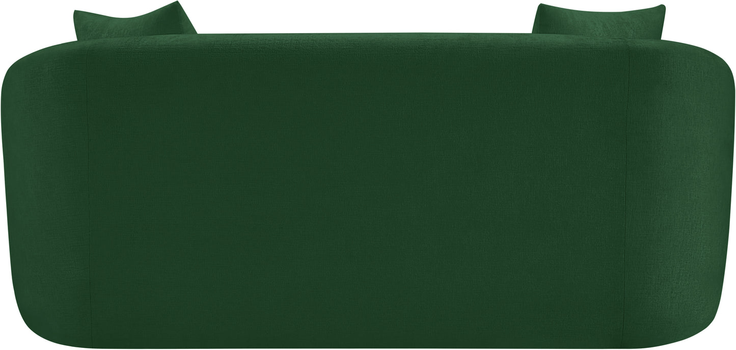 gianna green chenille fabric loveseat