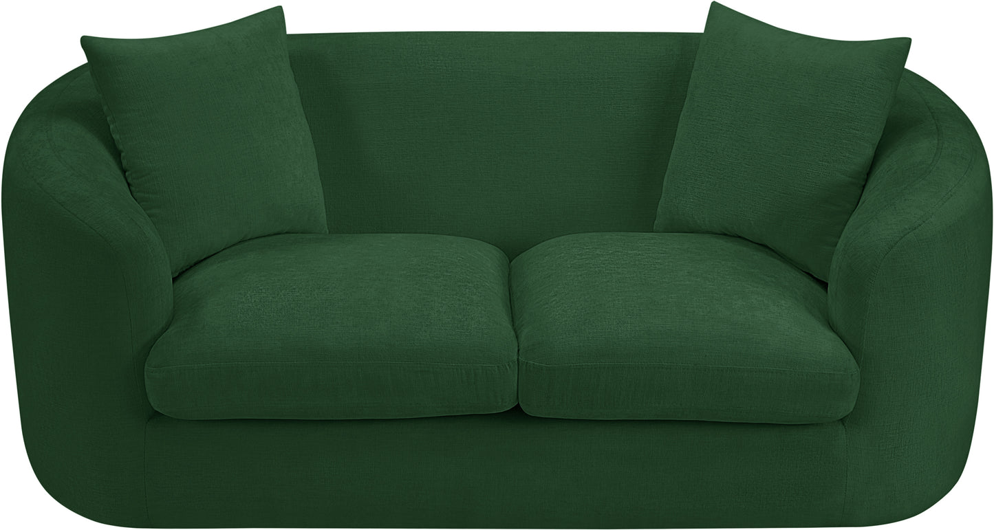 gianna green chenille fabric loveseat