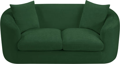 Gianna Green Chenille Fabric Loveseat