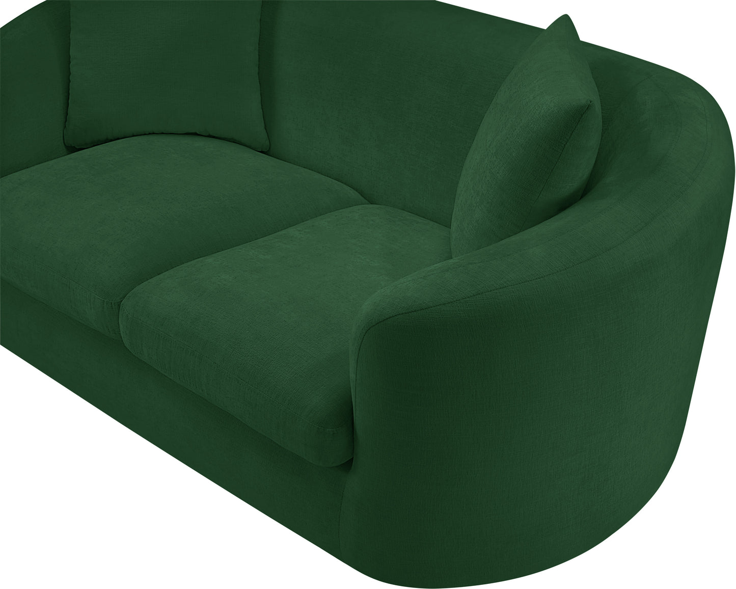 gianna green chenille fabric loveseat