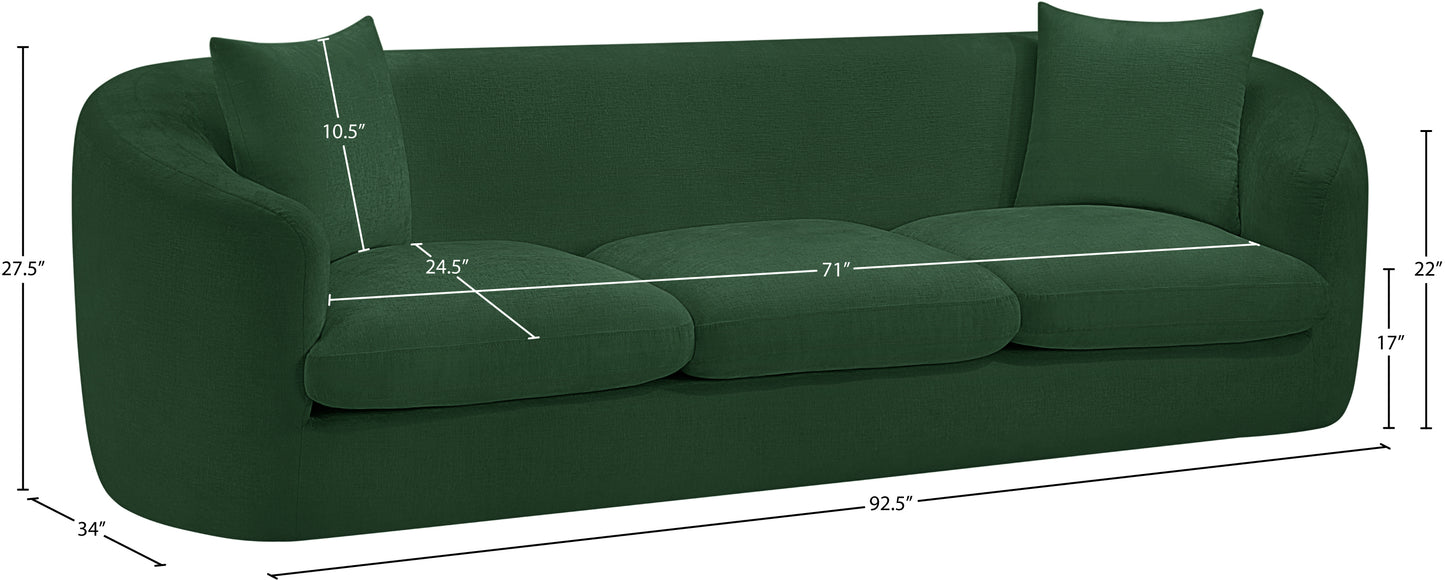 gianna green chenille fabric sofa