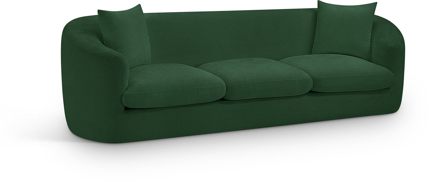 gianna green chenille fabric sofa