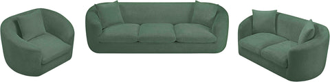 Giselle 92.5" Green Chenille Fabric Upholstered Sofa, 1 Piece
