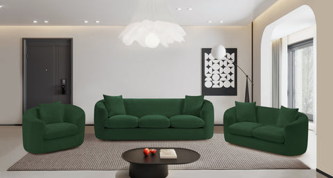 Giselle 92.5" Green Chenille Fabric Upholstered Sofa, 1 Piece