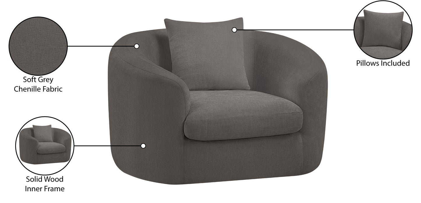 gianna grey chenille fabric chair