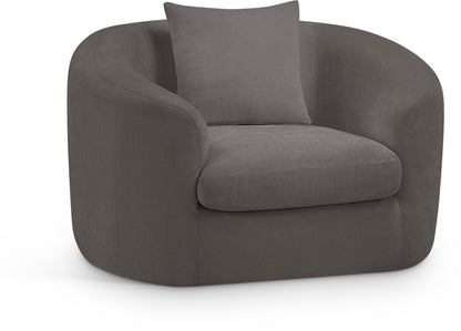 Gianna Grey Chenille Fabric Chair