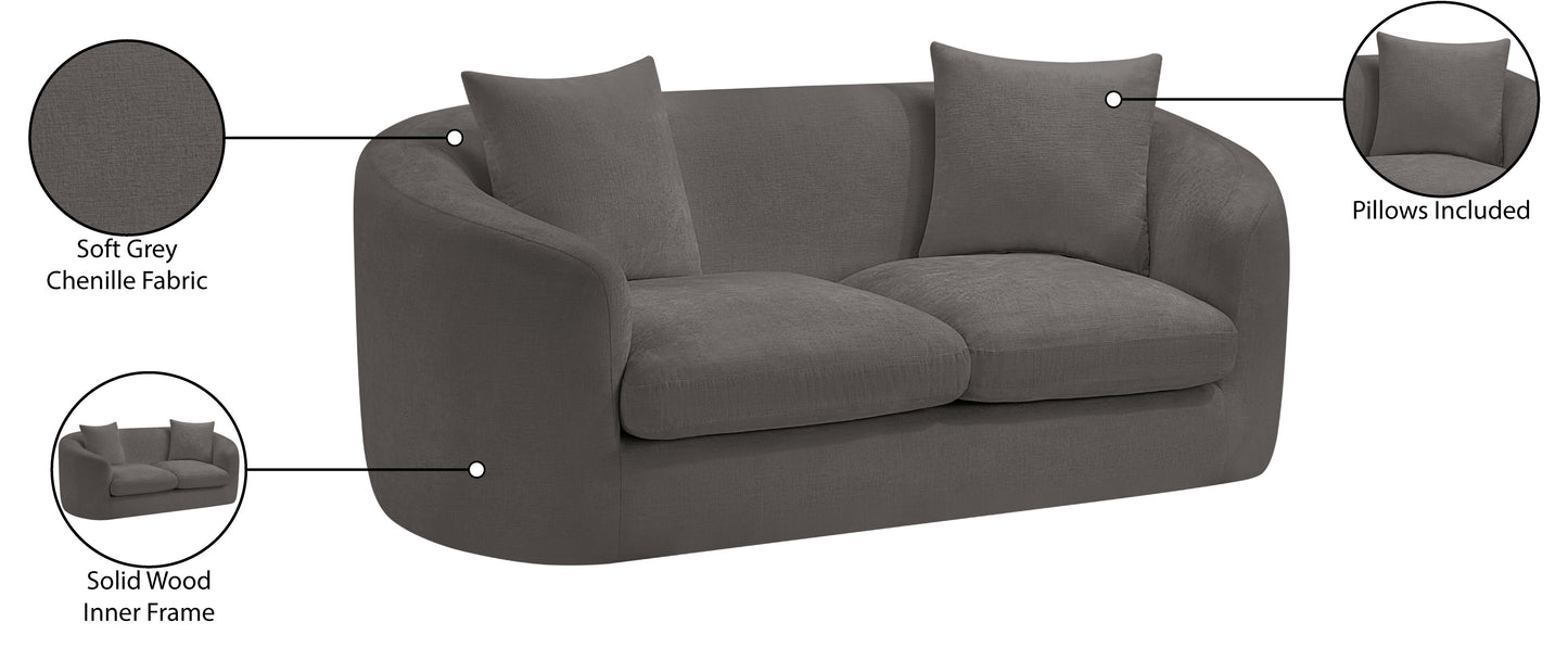 gianna grey chenille fabric loveseat