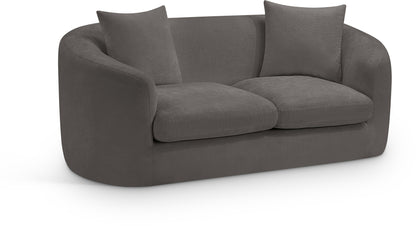 Gianna Grey Chenille Fabric Loveseat