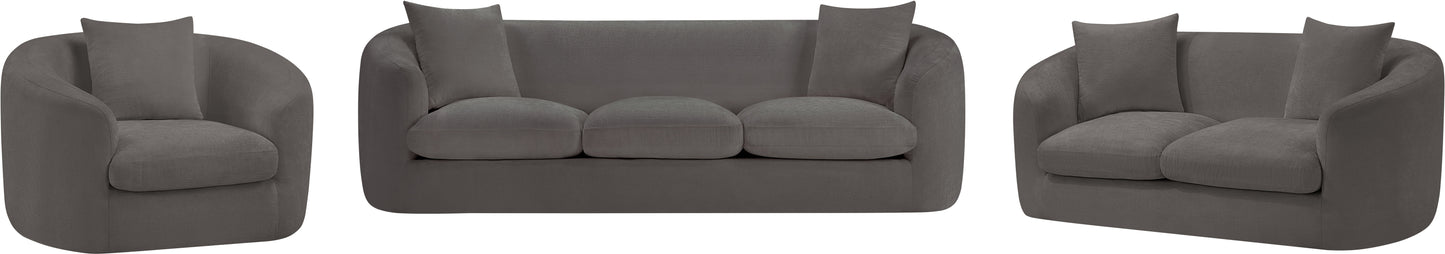 gianna grey chenille fabric loveseat